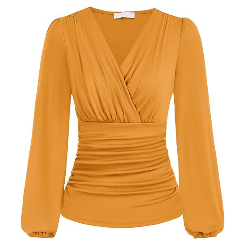 Slim Fit V-neck Casual Shirt