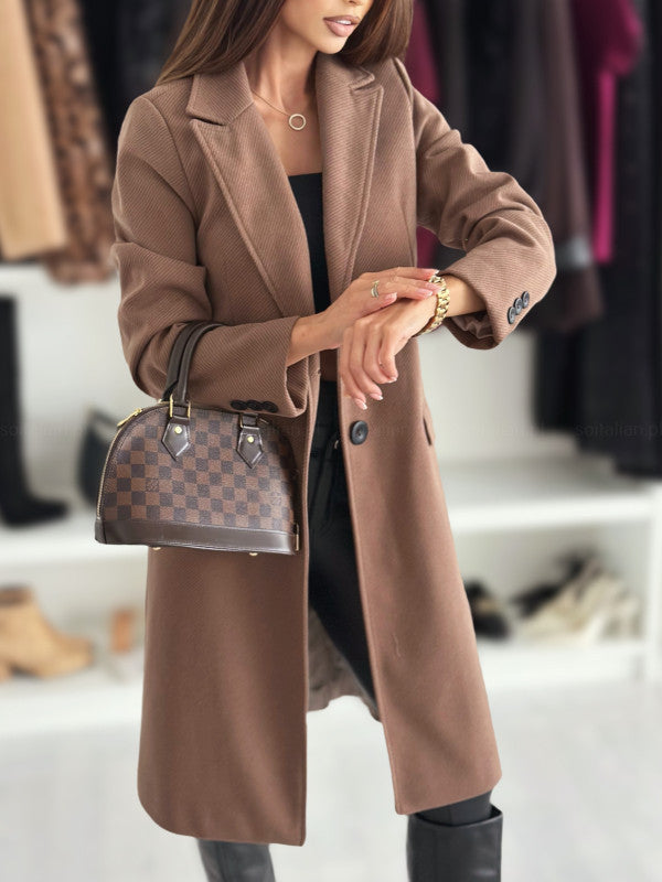 Lapel Single-breasted Wool Coat