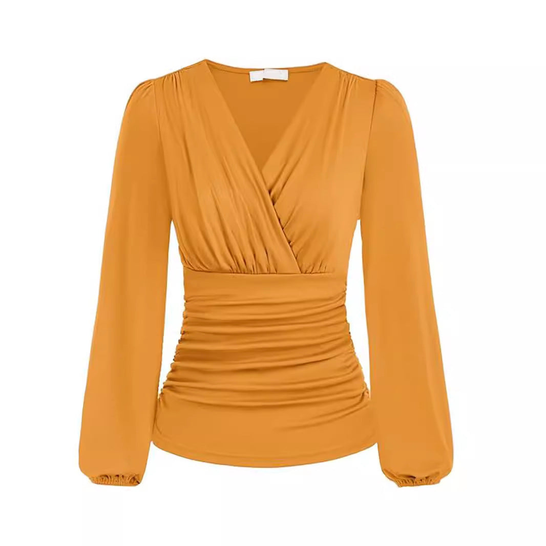 Slim Fit V-neck Casual Shirt