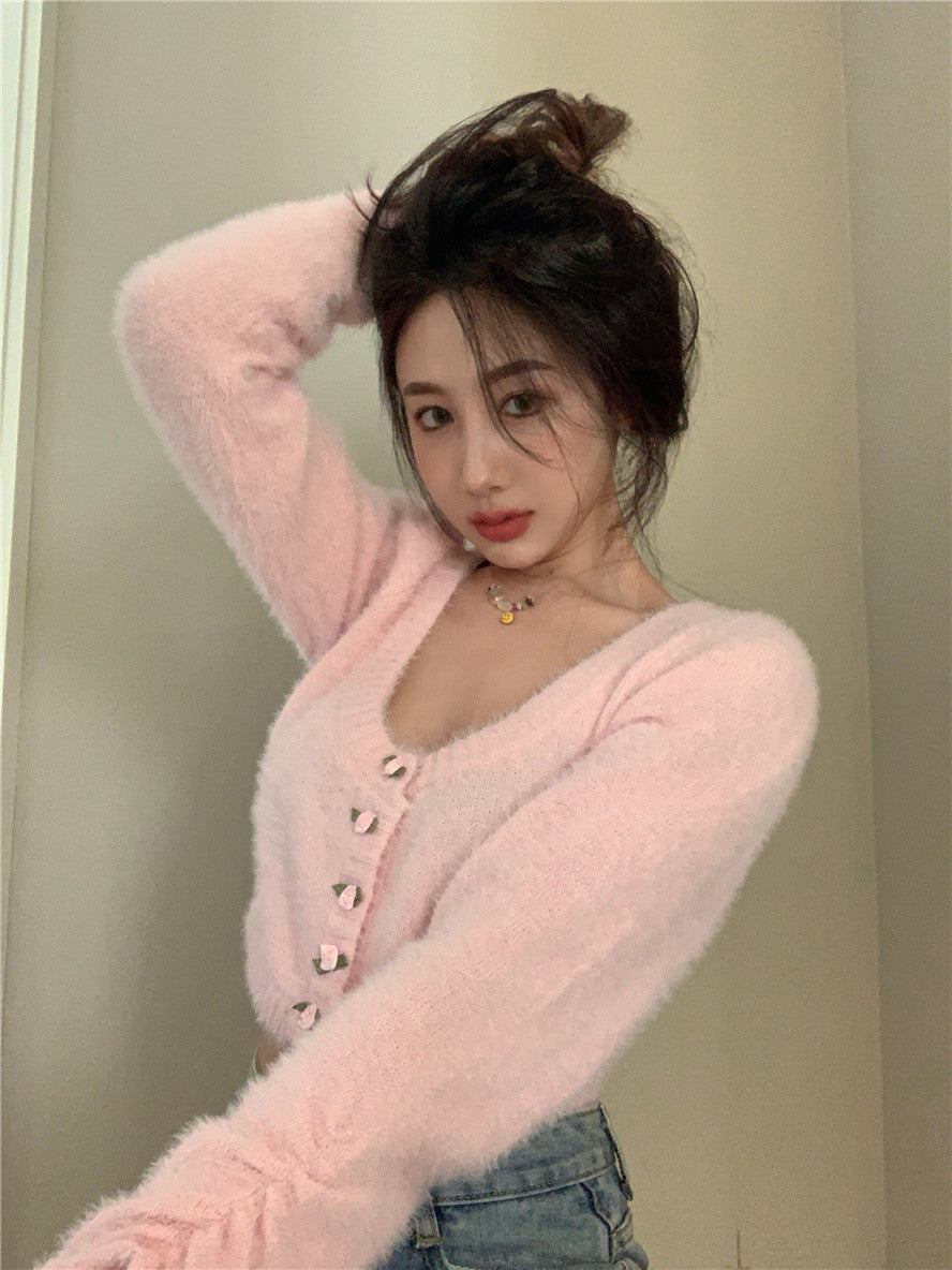 Sweet Mohair Sweater Cardigan