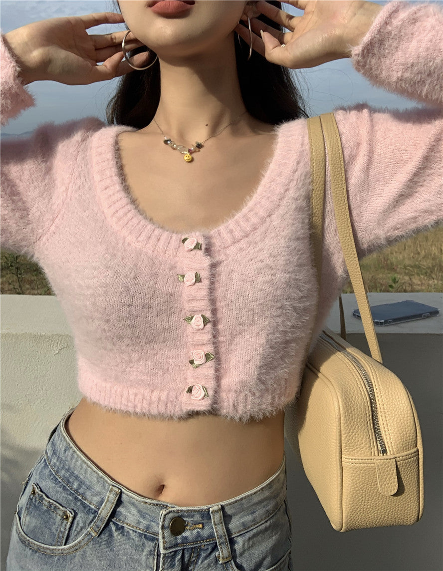 Sweet Mohair Sweater Cardigan