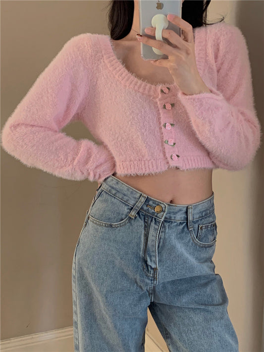 Sweet Mohair Sweater Cardigan