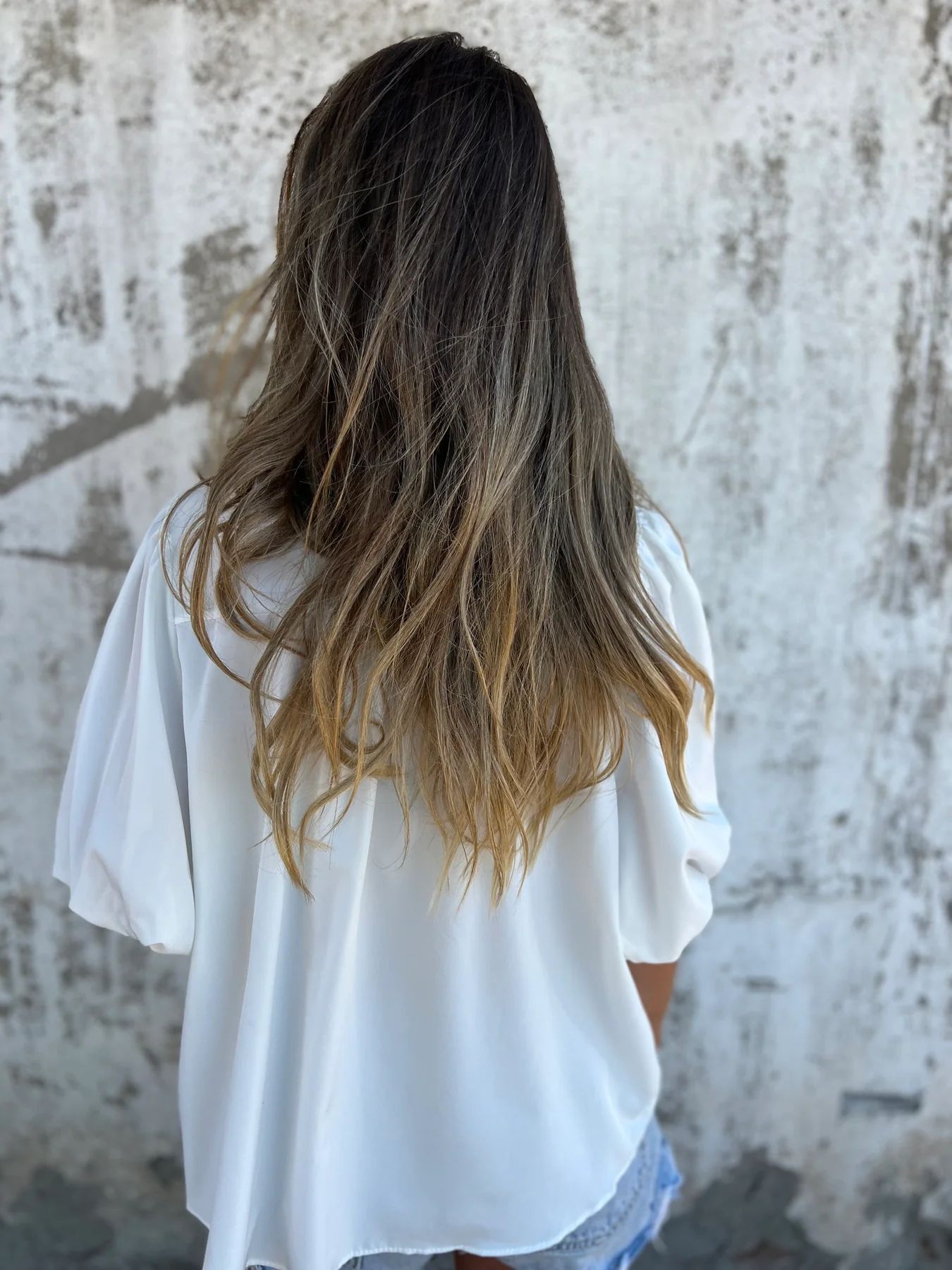 Pleated Button Short-sleeved top