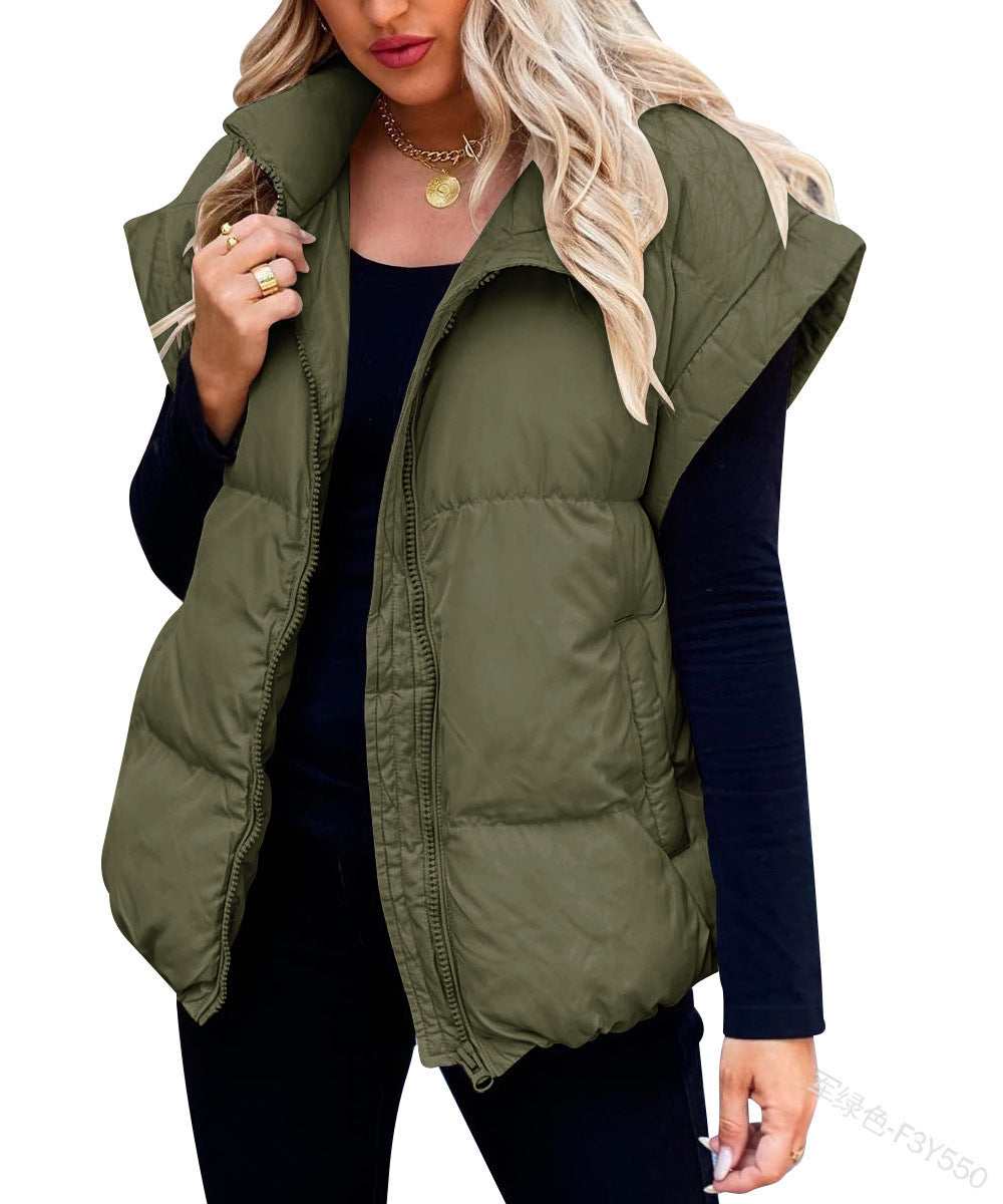 Zipper Pocket Cotton-padded Coat