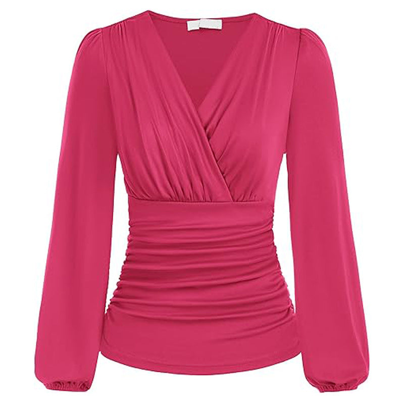 Slim Fit V-neck Casual Shirt