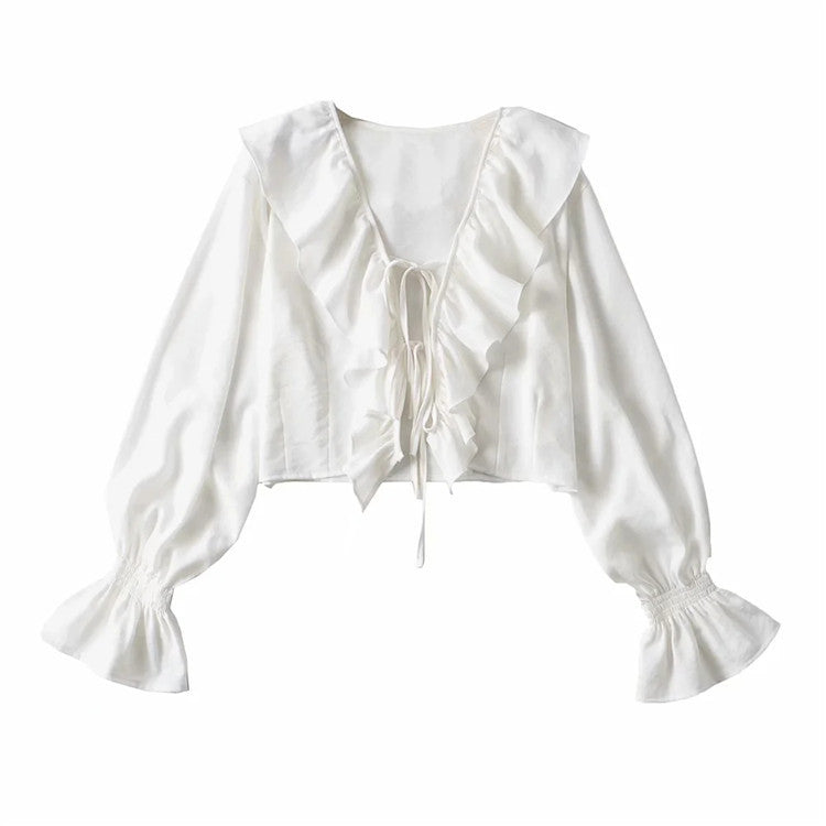 Chiffon Shirt Ruffle Top