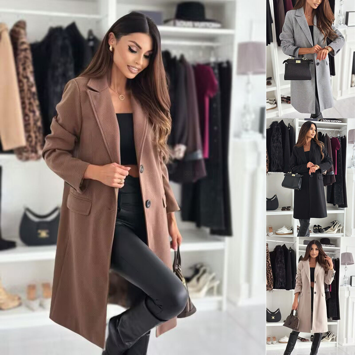 Lapel Single-breasted Wool Coat