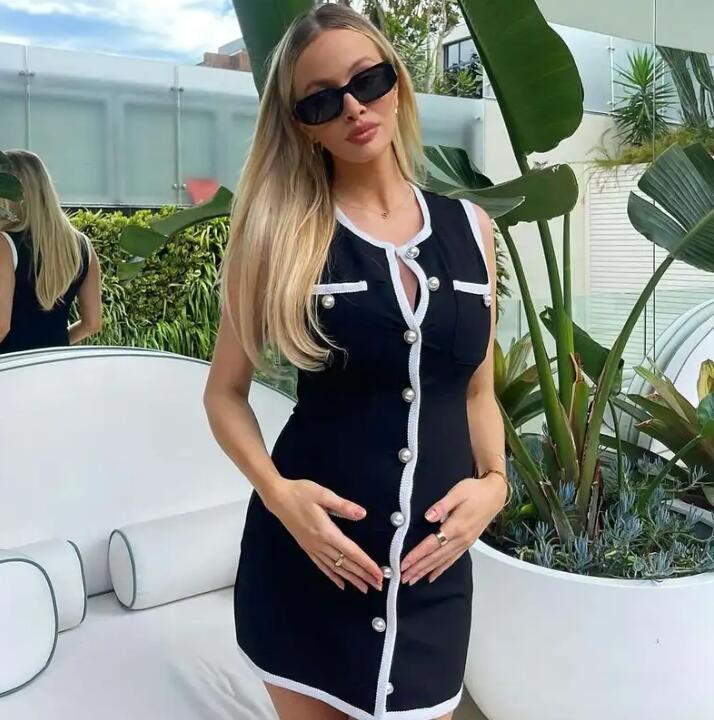 Aya Tweed Vest Dress