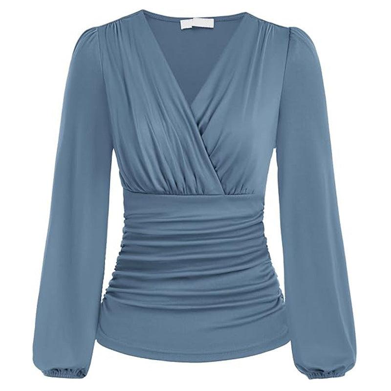 Slim Fit V-neck Casual Shirt