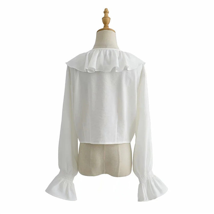 Chiffon Shirt Ruffle Top