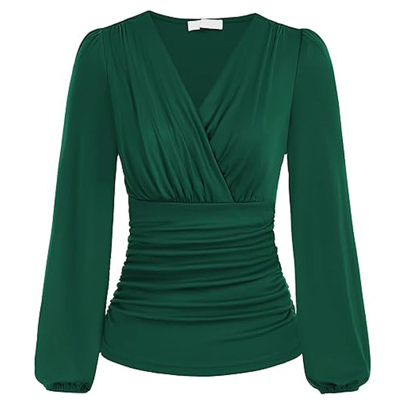 Slim Fit V-neck Casual Shirt