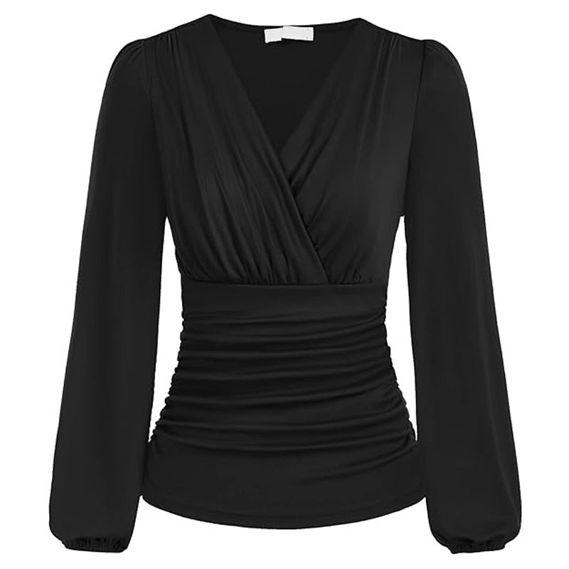 Slim Fit V-neck Casual Shirt