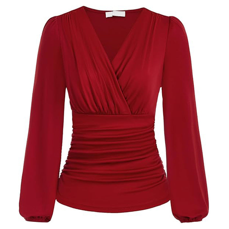 Slim Fit V-neck Casual Shirt