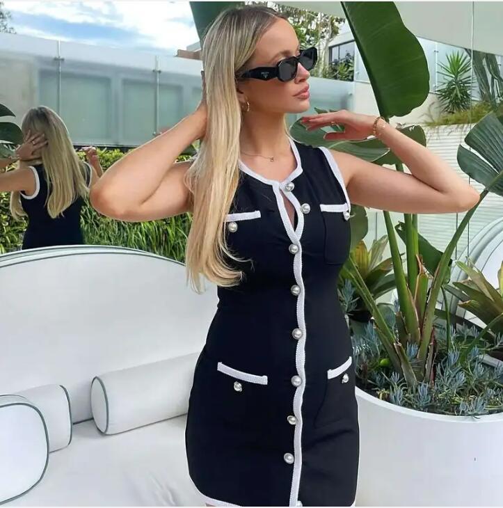 Aya Tweed Vest Dress