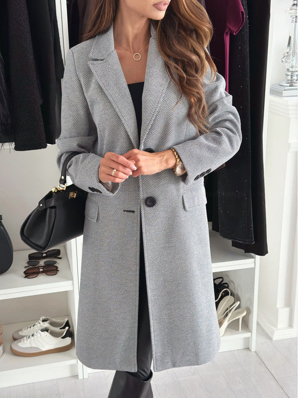 Lapel Single-breasted Wool Coat