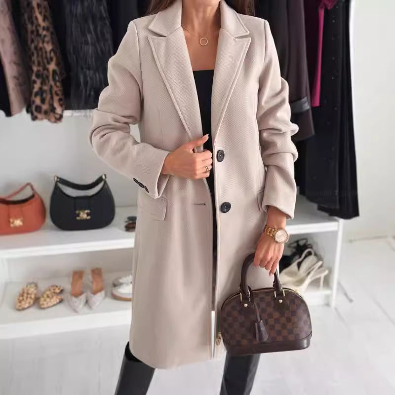 Lapel Single-breasted Wool Coat