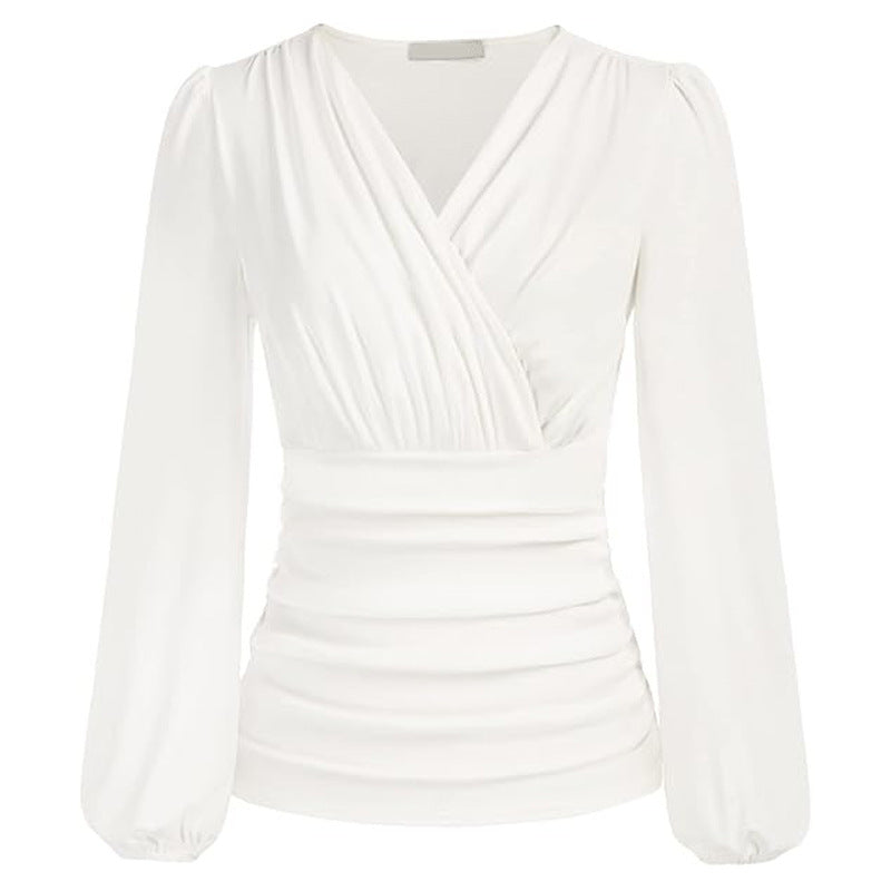 Slim Fit V-neck Casual Shirt