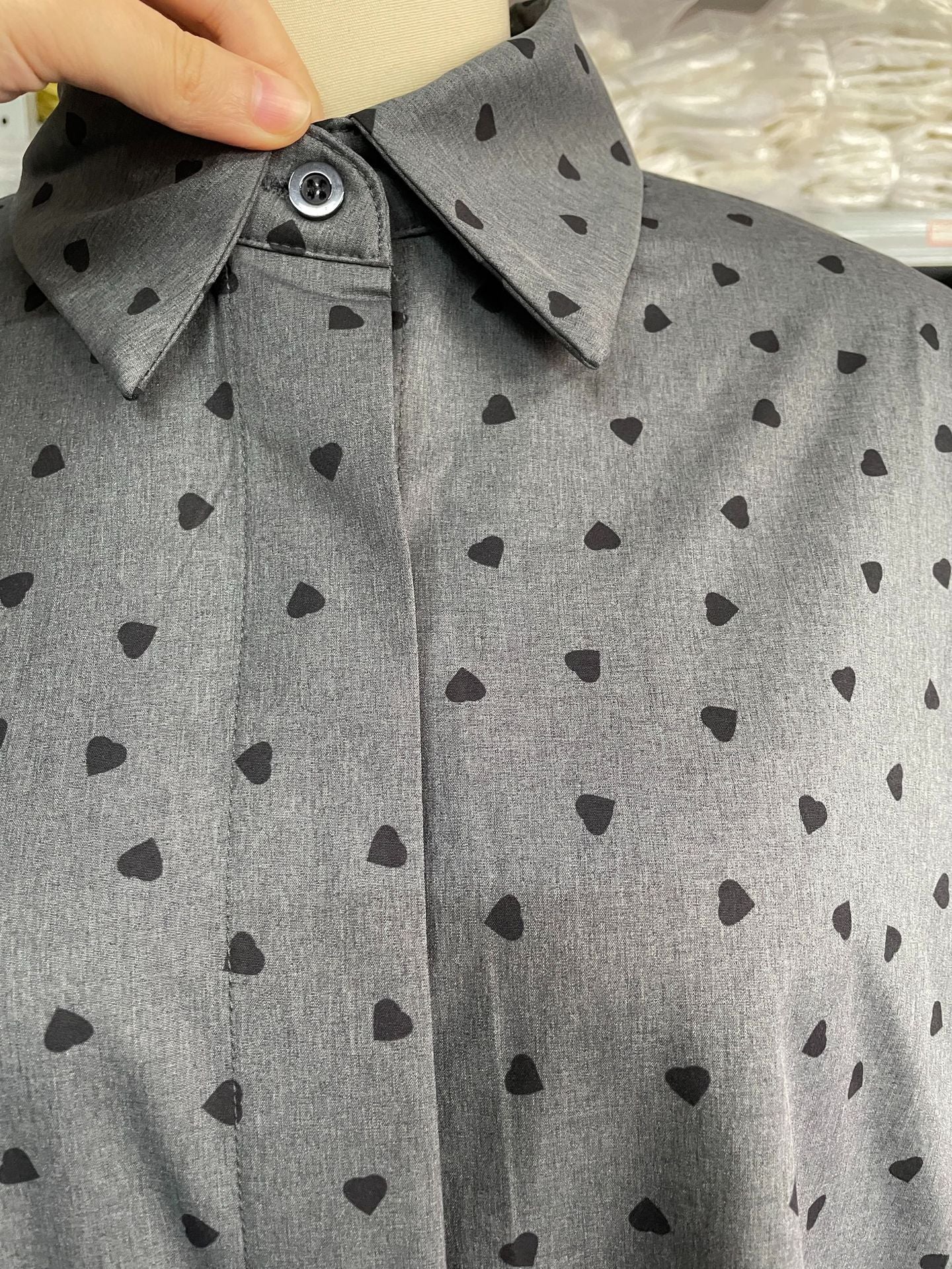 Heart Shape Printed Button Shirt
